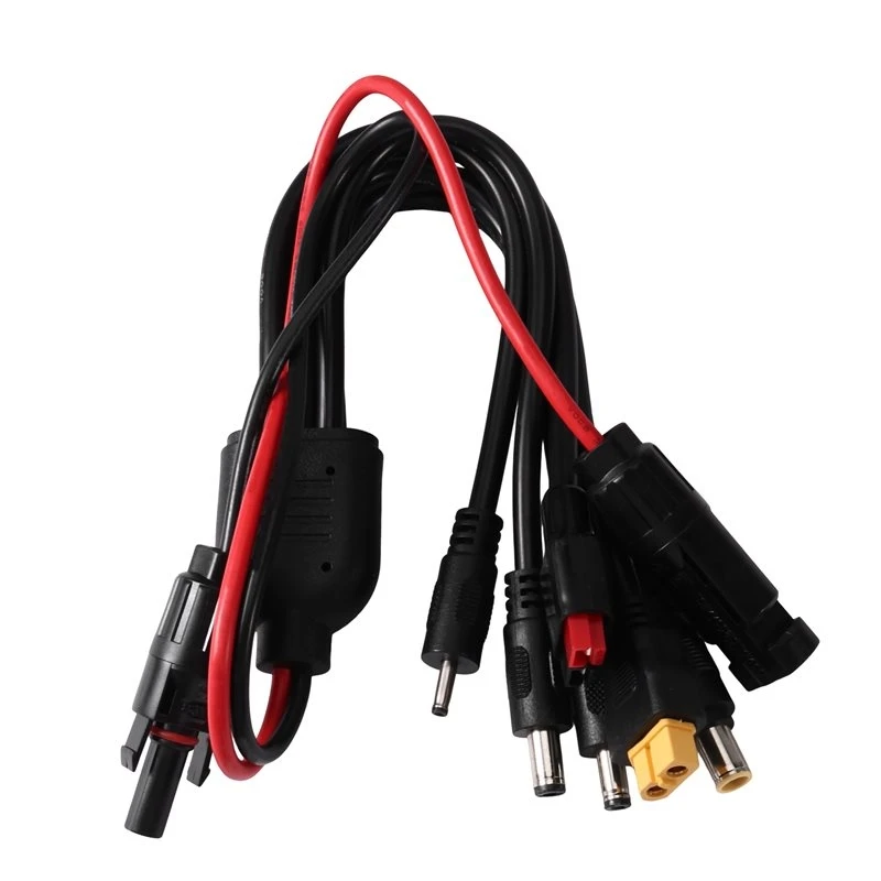 FC-[IANC-AB01] For XT60 DC7909 DC6530 DC5521 6-In-1 For Solar Adapter Cable(Heavy Duty) 1Pcs For Solar Generator