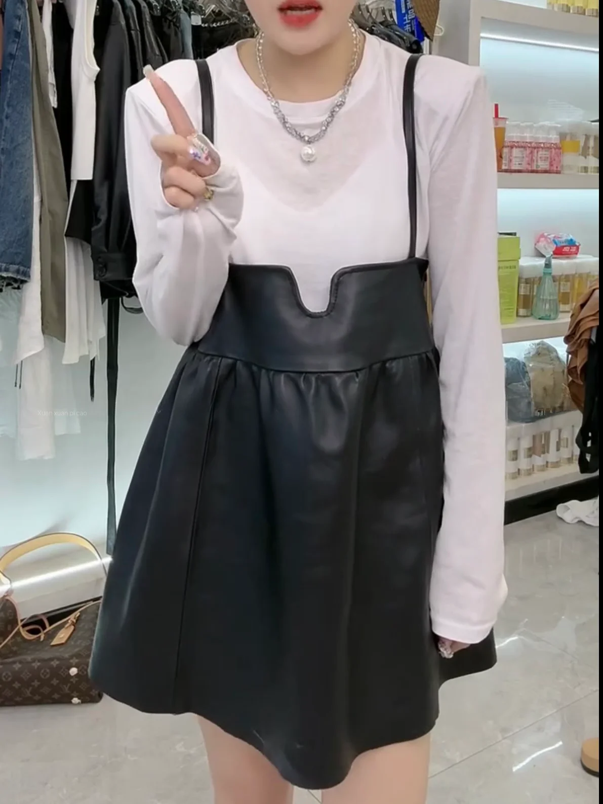 

Новинка 2025: Женский жилет из овечьей кожи без рукавов с подплечниками, утягивающий, универсальный топ, повседневная юбка А-силуэта с высокой талией