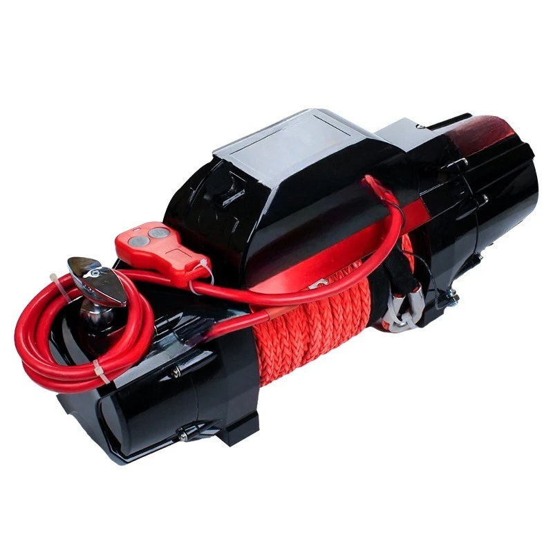 

Vehicle electric winch 12v24v nylon rope Car traction 5T rescue off road