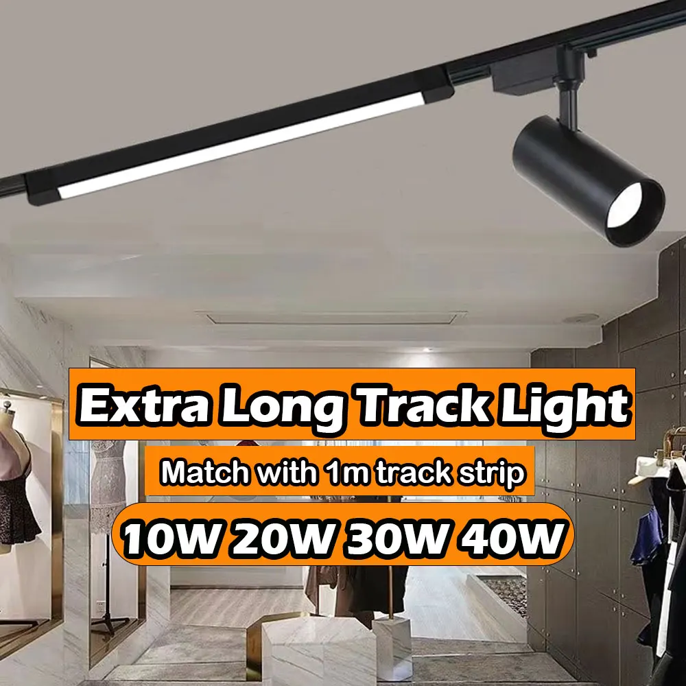 

led ceiling lamp track lights spot with rail 1M spotlight on ceiling track 50W Floodlight store lamp for Industrial Lighting