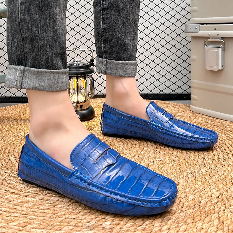 

New Fashion Loafers for Men Classic Driving Shoes Casual High Quality PU Leather Comfy Wedding Mens Shoes Bright Color Loafers