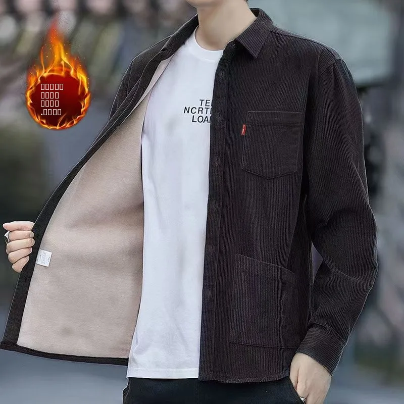 

Loose Long Sve Workwear irt Men's Spring Autumn Winter Cotton Casual Button up Coat Youth Faion Comfortable Fit irt