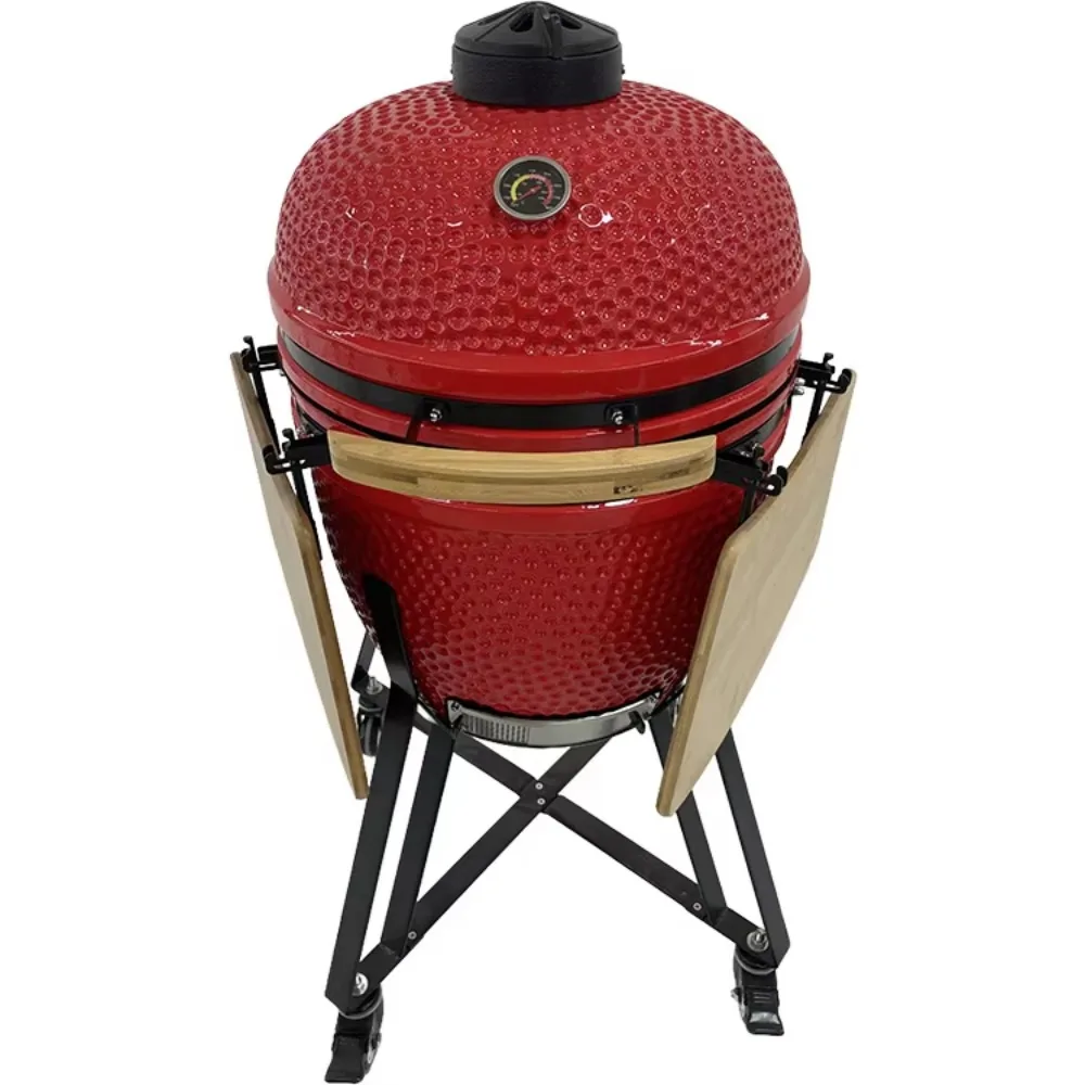 Outdoor Camping Kamado BBQ 22 Inch 24 Inch 29 Inch Style Black Ceramic Grill