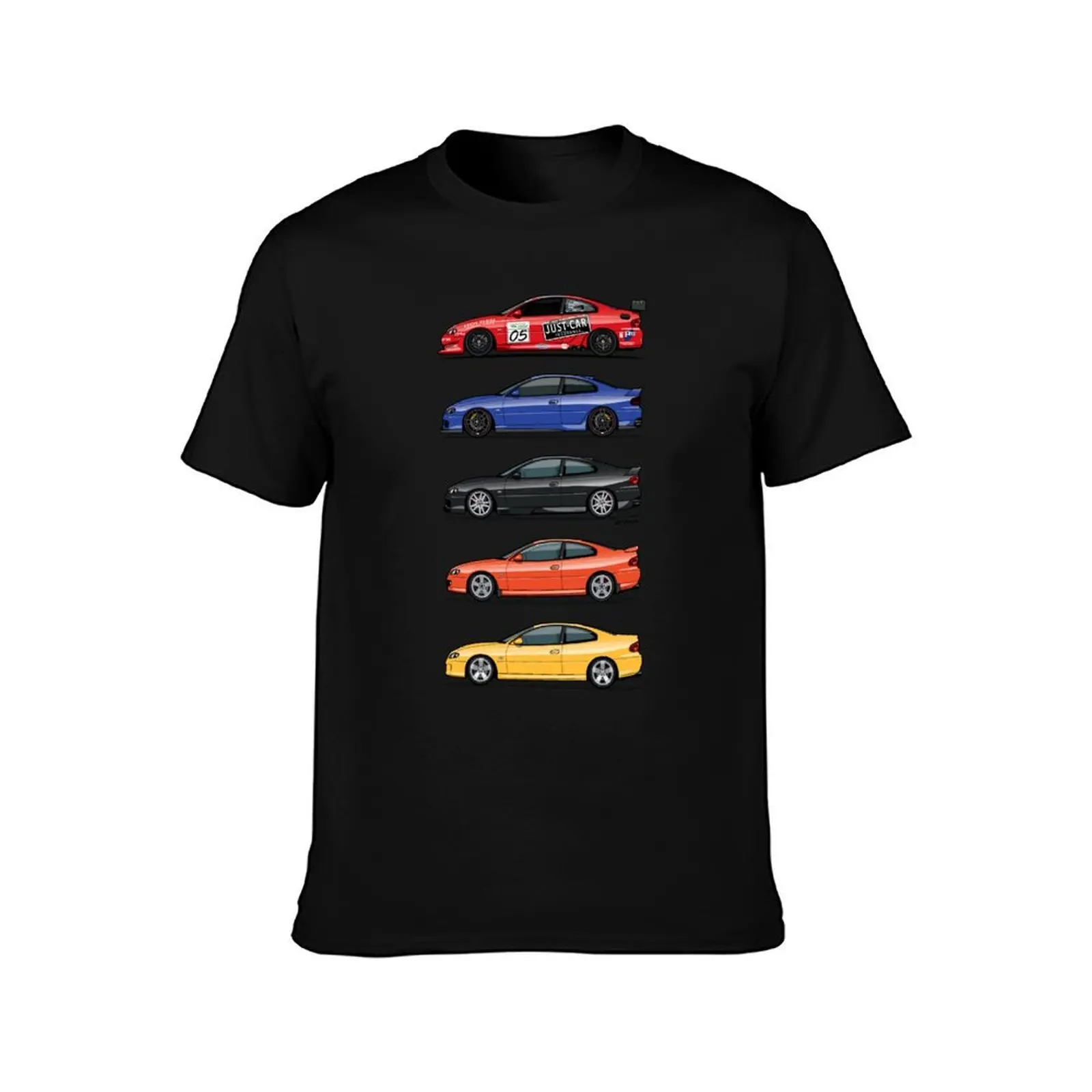 Stack of Holden Monaros T-Shirt, Summer Casual Cotton Tee, Oversized Streetwear Tops, Vintage Graphic Print, Unisex Men Women