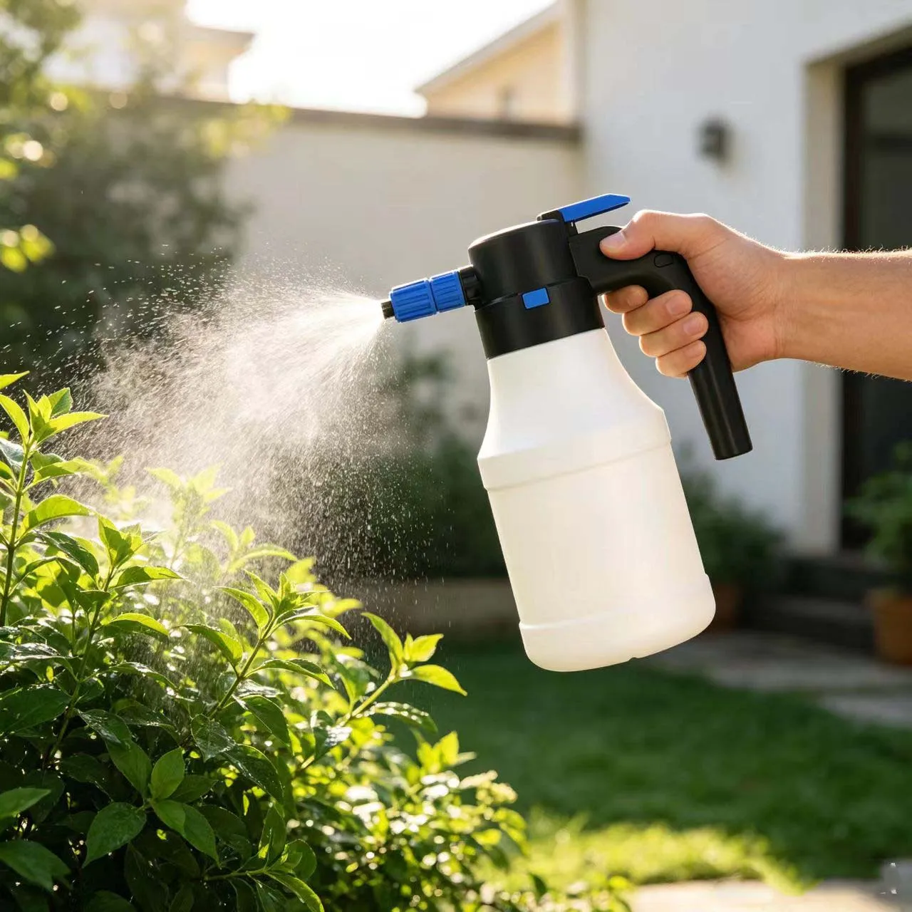 1.5L Electric Car Foam Sprayer with USB-C Charging Auto Pressurized Function Dual Spray Heads for Vehicle Washing and Lawn Care
