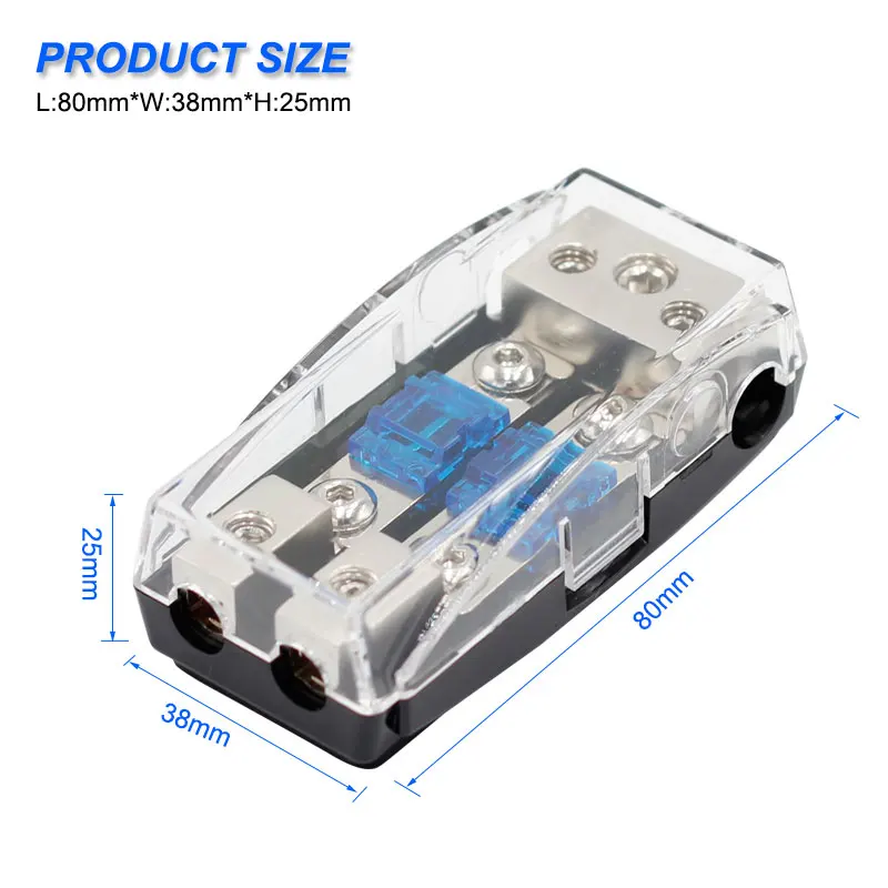 12V 60A Mini Fuse block 2 Gang Zinc Alloy Automotive ANS Auto Power Distribution Fuse Holder Hot selling