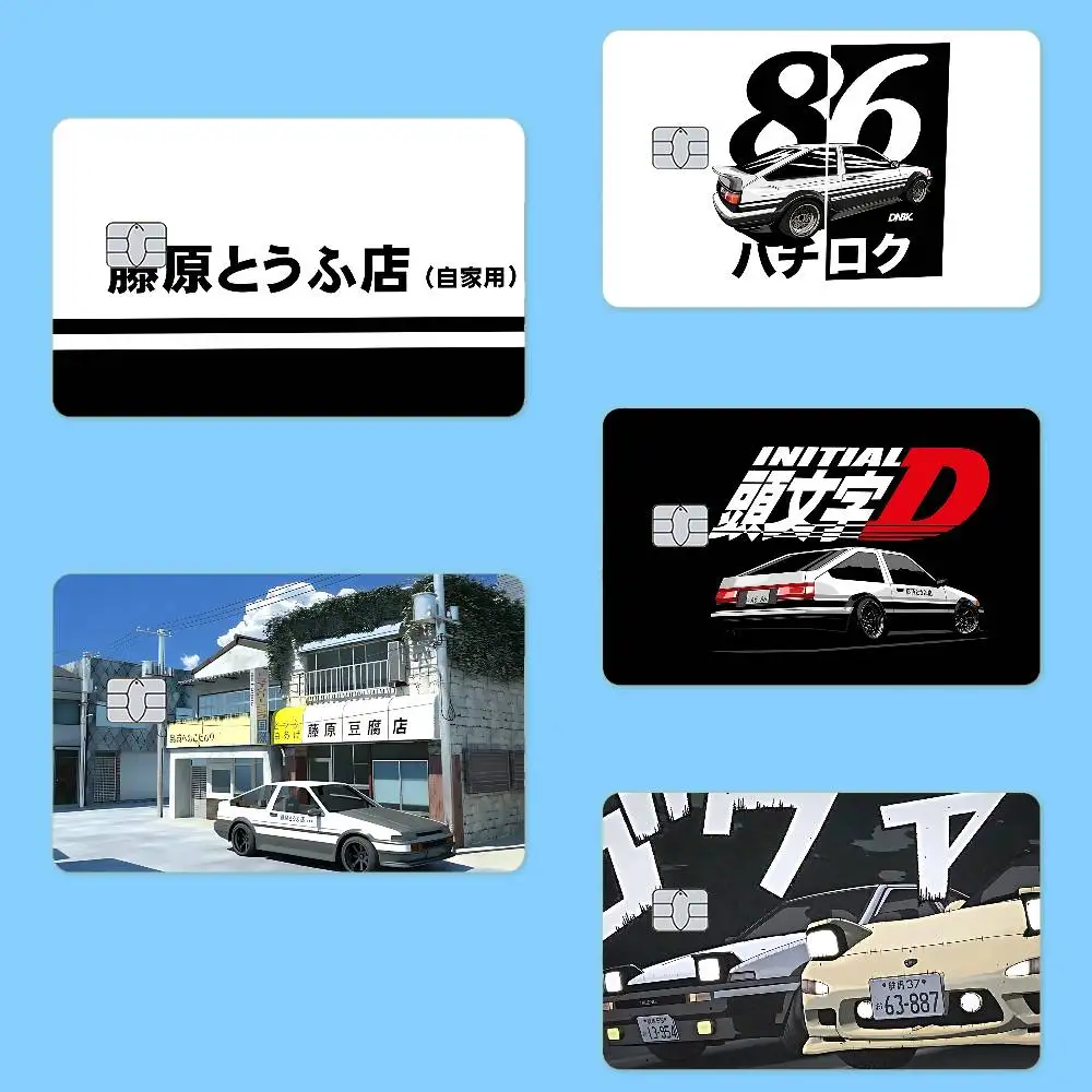 Cool I-Initial D Credit Card Skin Stickers Matte Anti Scratch Suitable For VISA Card Bus And Subway Contactless IC Cards