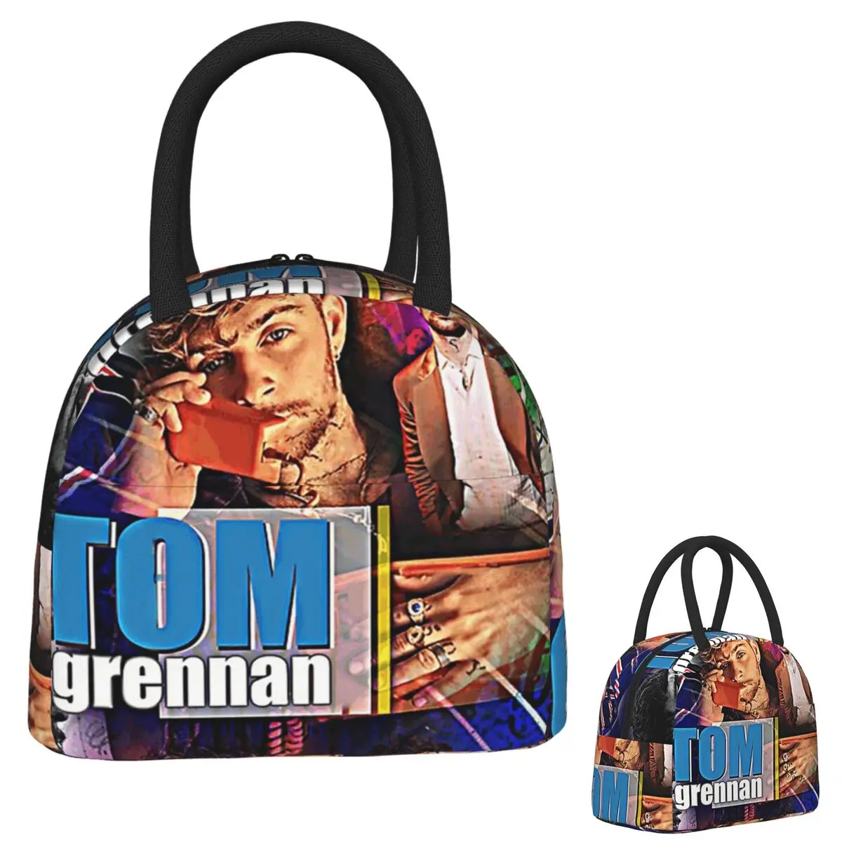 

Tom Grennan Lunch Bags Изолированная коробка Bento Портативная сумка для обеда Герметичные сумки для пикника Термосумка для женщин и девочек, путешествий