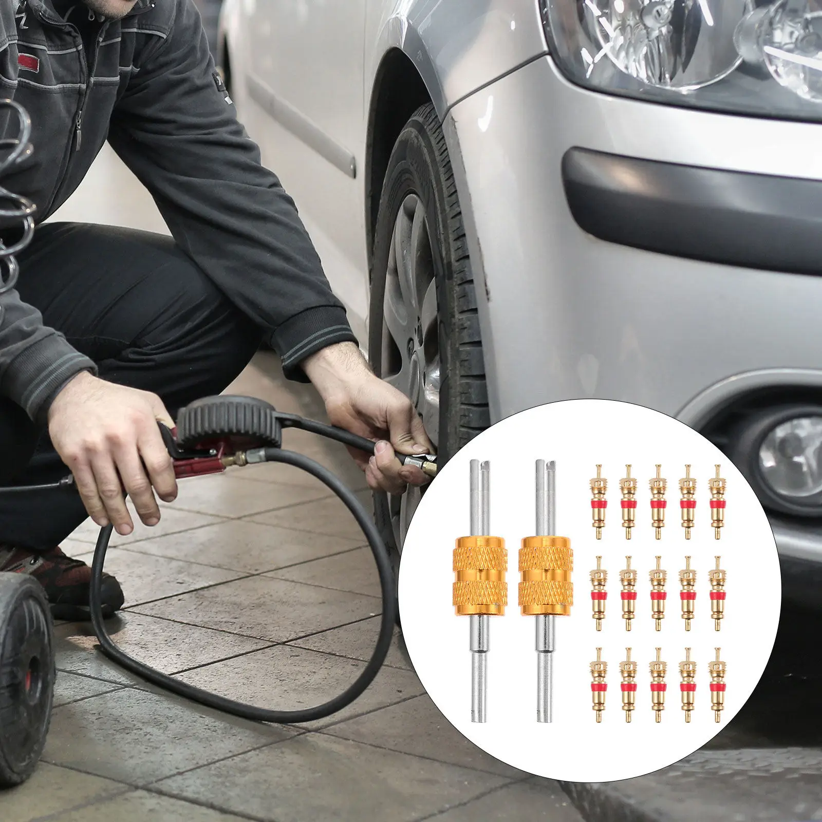 

1Set Tire Core Removal Tool Fine Workmanship Core Wrench for Car Motorcycle Bicycle Atv Quick Tire Valve Repair Gadget