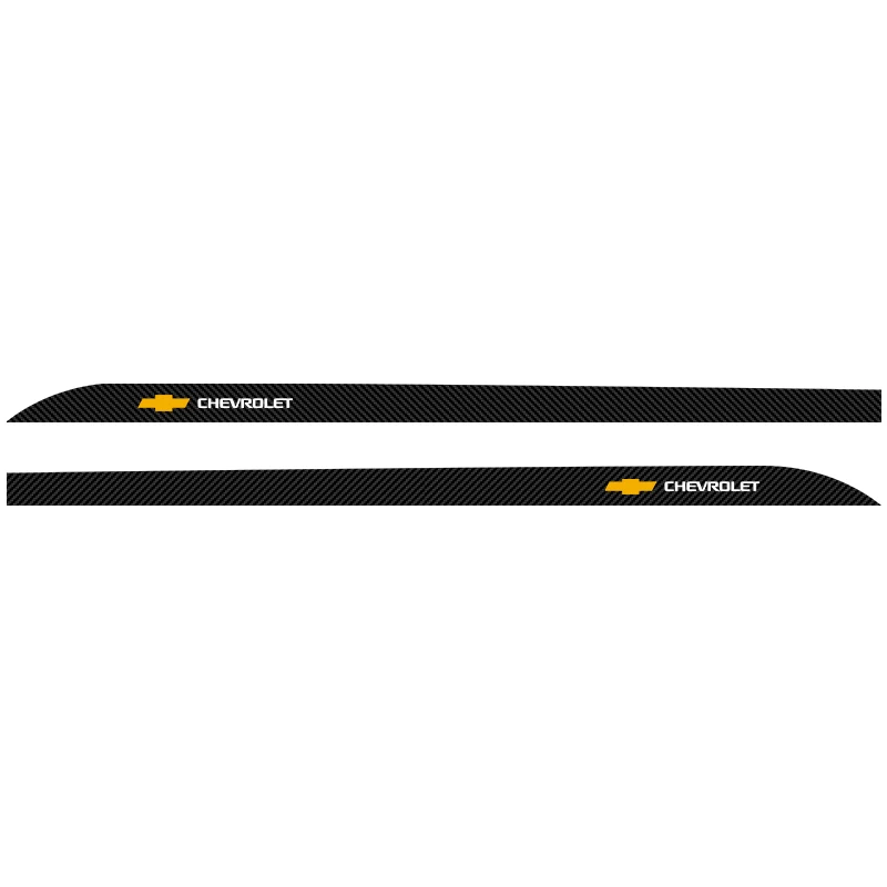 2pcs Carbon Car Door Side Skirt Sill Stripe Sticker Decals For Chevrolet Captiva Cruze Silverado Spark Monza Crvalier Malibu