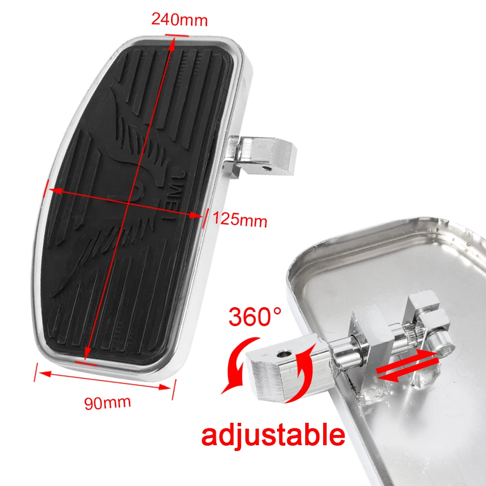 1 Pair Motorcycle Foot Rider Driver Footrest Floorboards For Universal Honda Shadow VTX 1300 1800 Suzuki Boulevard