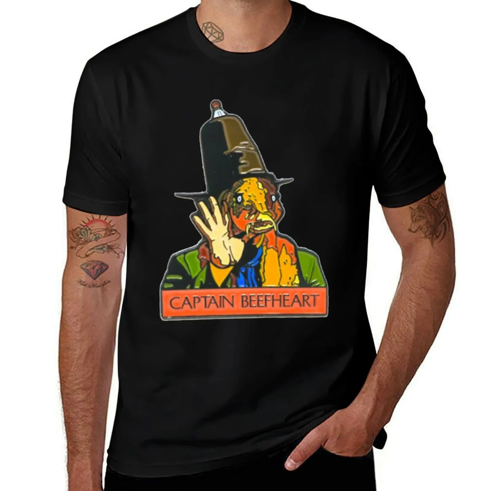Vintage Album Cover Captain Beefheart Counter Culture T-Shirt Labor Work Casual T-Shirt