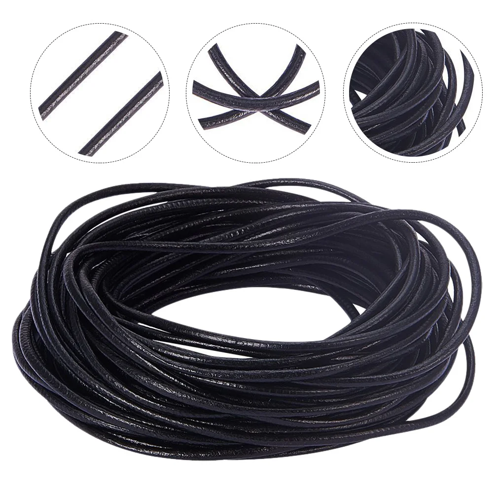 

1 Roll Black Cowhide Rope Jewelry Making DIY Durable Bracelet Necklace Hand Woven Accessory Cowhide Rope Necklace Accessory