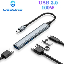 USB Type C HUB USB3.0 to USB A OTG Adapter 5Gbps Multi USB 3.0 2.0 Splitter with 100W PD Charging Dock for Macbook Pro PC Laptop