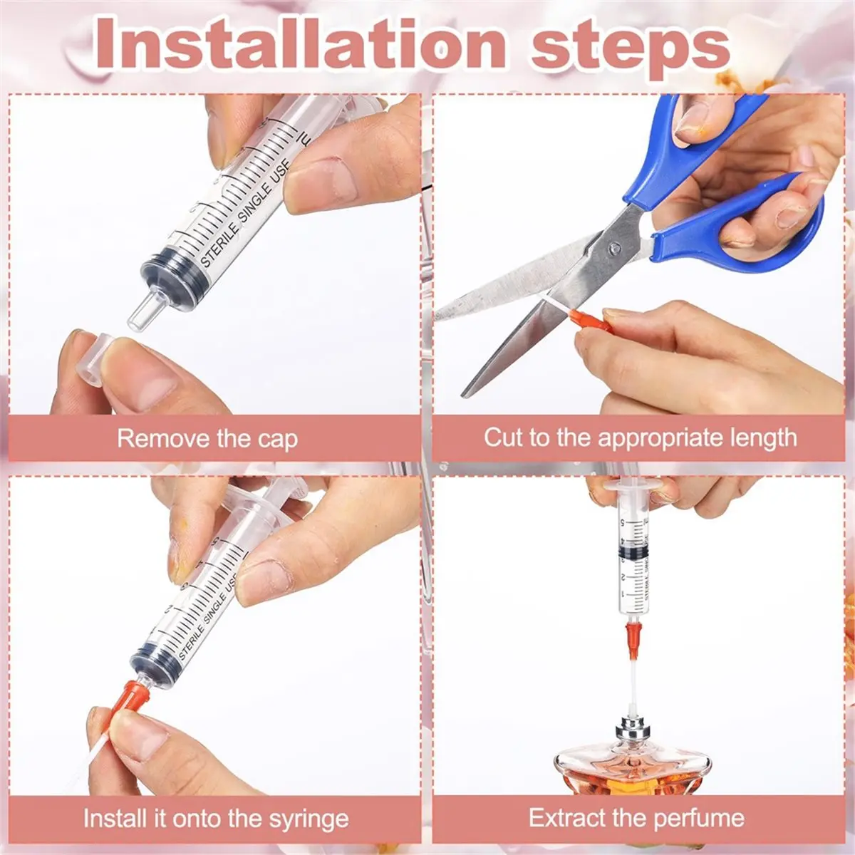 Time Saving 64Pcs 5ml Perfume Refill Pump Tools Perfume Decanter Kit Mini -Bottle Dispenser Pumps for Making Fragrance