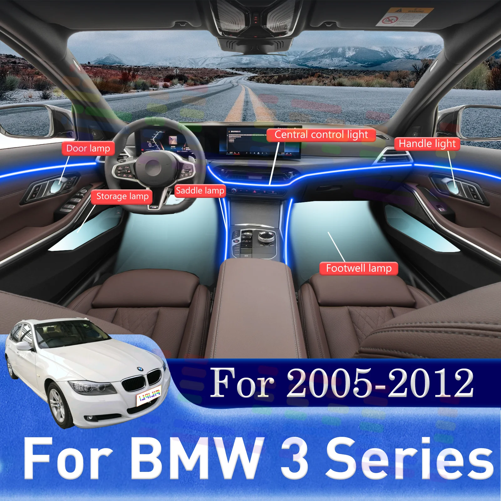 

Для BMW 3series E90 E91 E92 E93 Добавьте элегантность к оперным ходом работает со скрытыми светодиодными ремнями для интерьера автомобиля