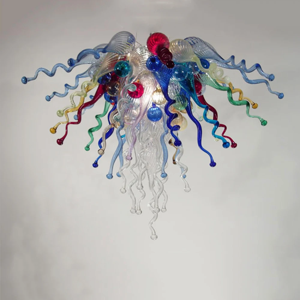 

Modern Ceiling Chandelier Multi Color Hand Blown Glass Pendant Light Home Decorative for Living Room Bedroom Kitchen Dining Room