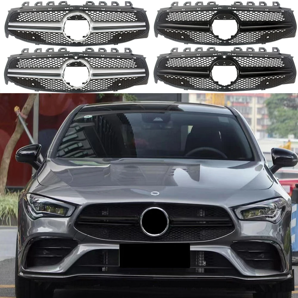 

Car Front Racing Grille Billet Bumper Upper Facelift Grill Fit For Mercedes-Benz W118 CLA Class 2020 2021 AMG Style