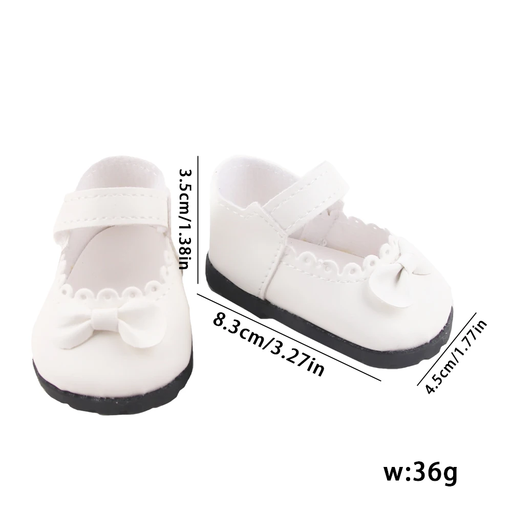 Leuke 55 cm Reborn Meisje Pop Schoenen 8 cm PU Strik Schoenen Zachte Sandalen Voor 22-Inch Baby pasgeboren Meisje Poppen Katoen Beer Accessoires