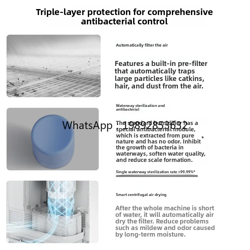 เครื่องเพิ่มความชื้นในอากาศ ZZ แบบไร้หมอก สำหรับห้องนอนขนาดเล็ก ห้องแอร์ เสียงเบา ระบบทำความเย็นแบบระเหย ให้ความชื้นสูง