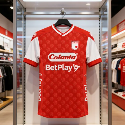 Camiseta Deportiva Familiar del Independiente Santa Fe 2024, Impresa en 3D, para Adultos y Niños, Jersey de Fútbol de Verano, Secado Rápido, Suave y Ligero