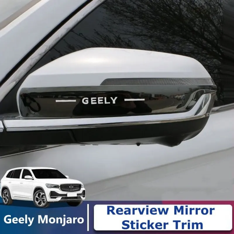 for GEELY Monjaro Rearview Mirror Sticker Trim Deco Protector Stainless Steel Accessories