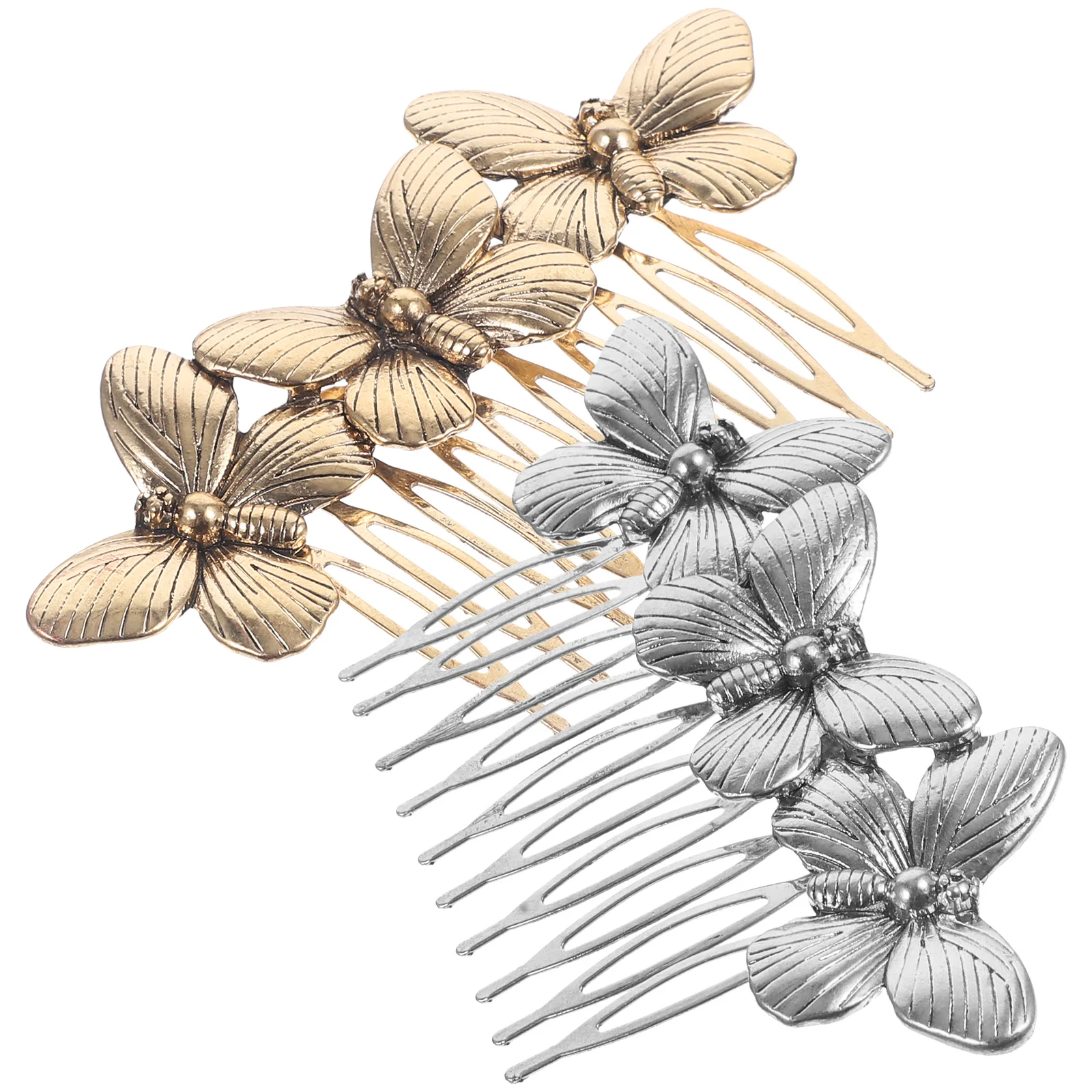 

2Pcs Beautiful Retro Hair Comb Elegant Butterfly Shape Alloy Hair Accessories For Women Girls Perfect For Any Occasion