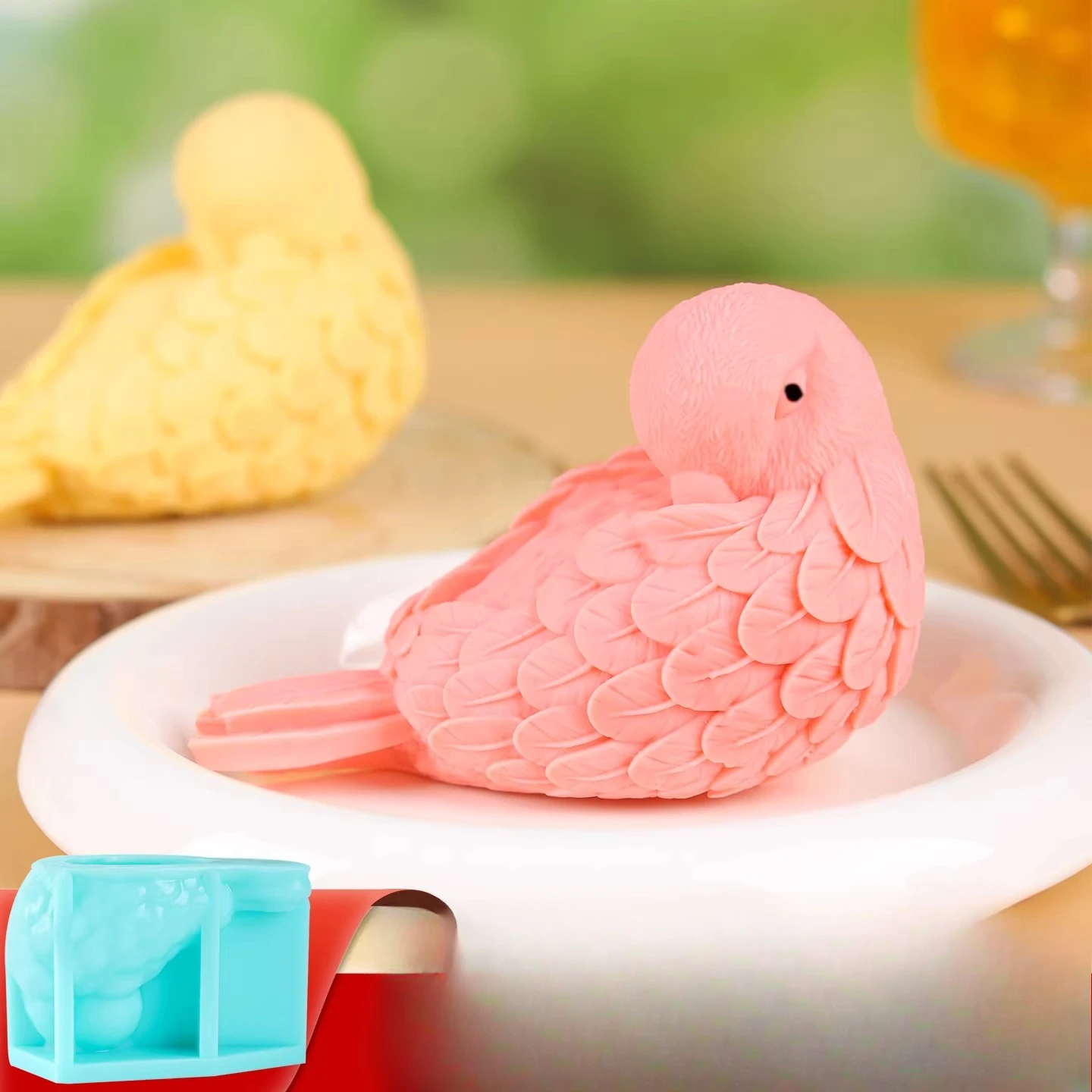 

3D силиконовая форма для свечи в форме птицы, милый попугай, смола, гипс, форма для ароматических свечей, сделай сам, сплящая птица, ручная работа, подарок, декор