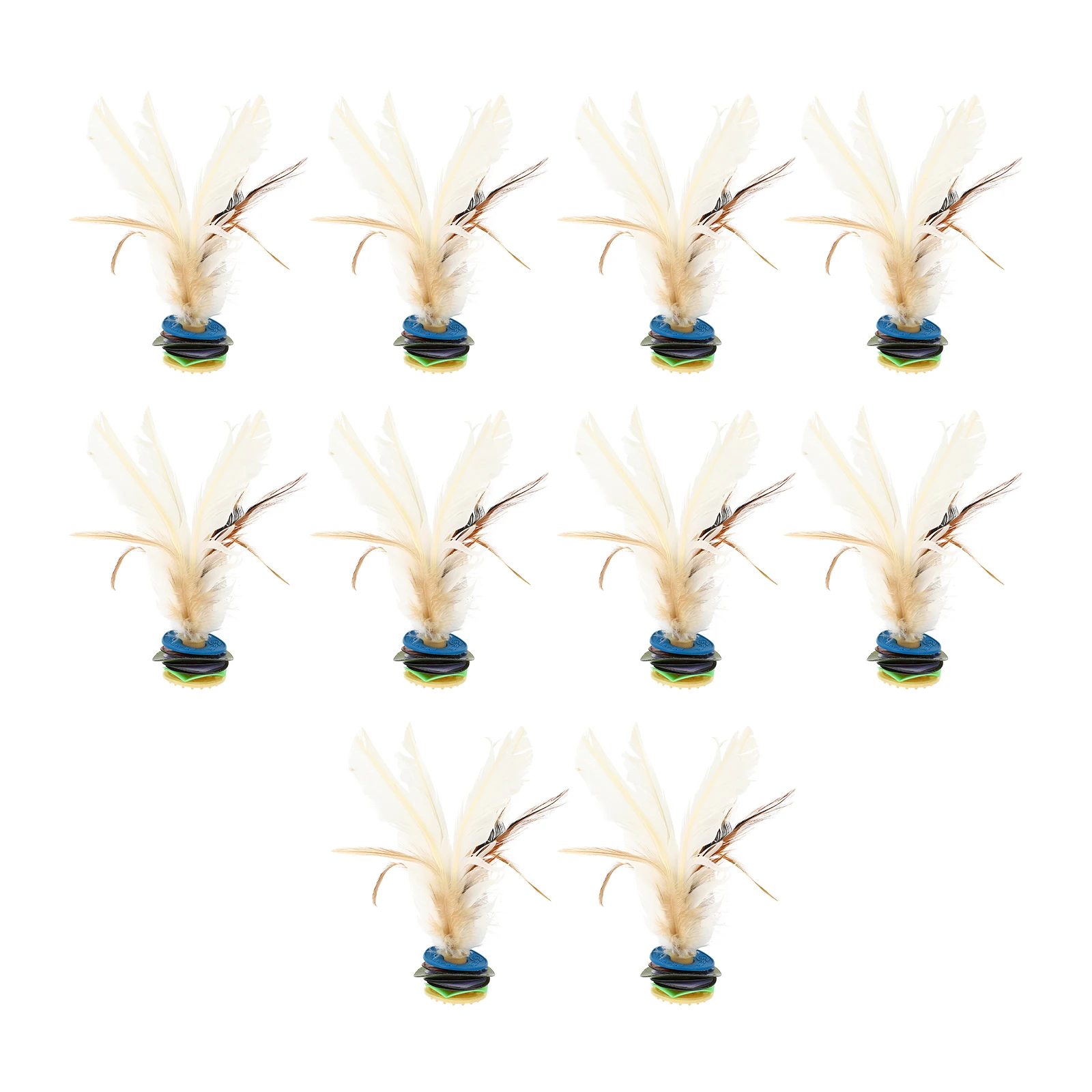 

10pcs Fitness Shuttlecock Badminton Kicking Jianzi High Elasticity White Durable Premium Material Ideal Game