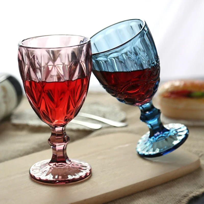 300ml Vintage Crystal Wine Glass Champagne Flutes Cup Whiskey Cocktail Glasses Wedding Party Bar Goblets Kitchen Juice Drink Mug