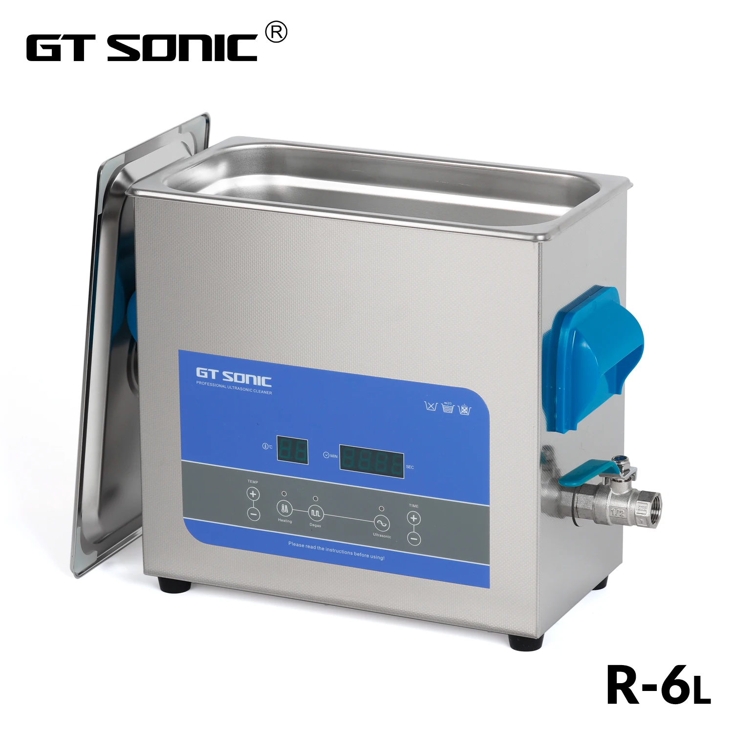 ​ ​ Limpiador ultrasónico Gt-R6, máquina profesional de limpieza de discos de vinilo de 6L para instrumentos musicales, tocadiscos, uso en estudio en casa ​ ​