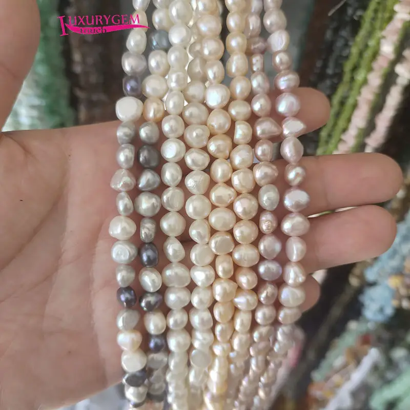 

8-9mm Natural Multicolour Freshwater Pearl Irregular Shape DIY Loose Beads Jewelry Accessory Making 35cm wa44