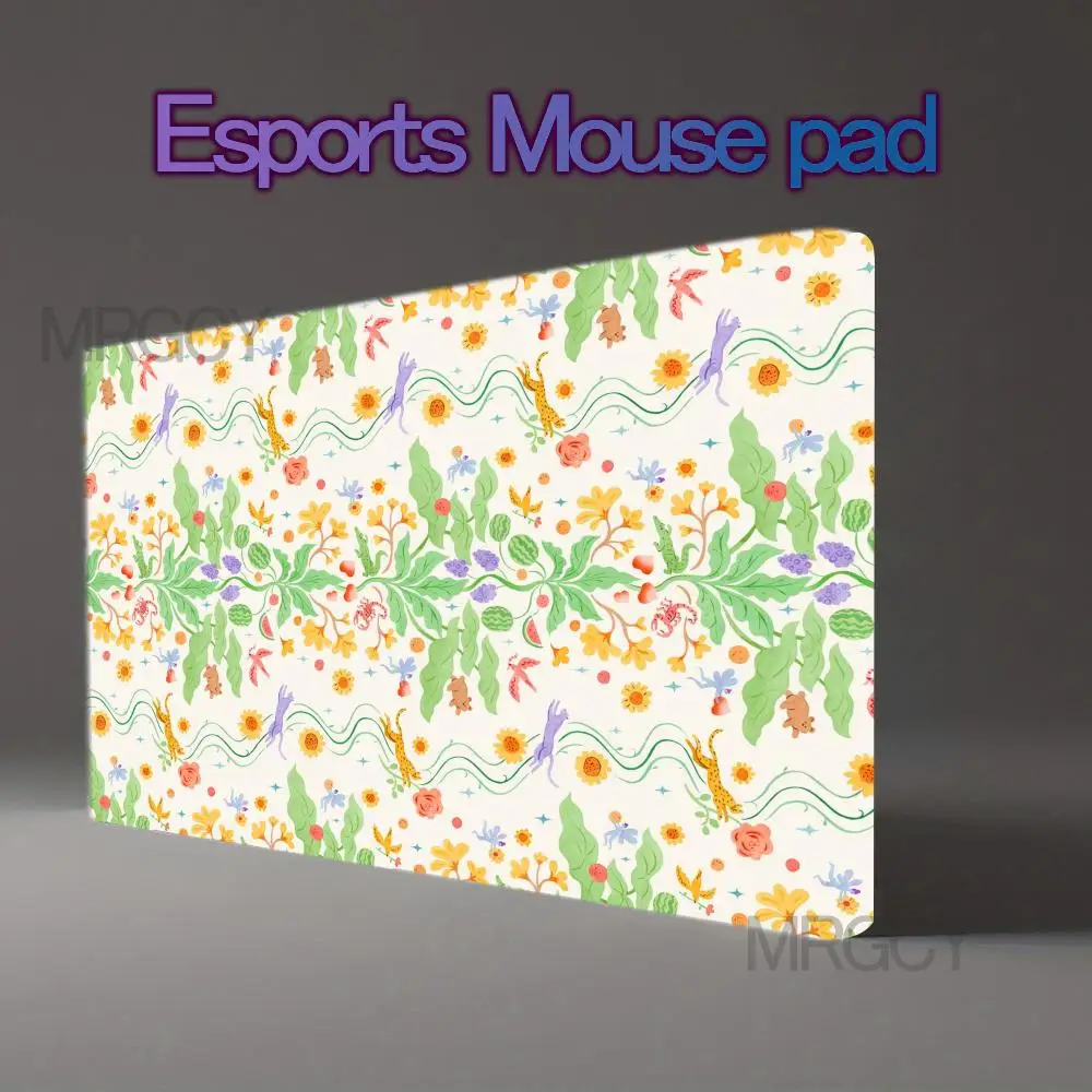 Large Green Print mouse pad Retro Persian style desk mat high-quality computer desktop decoration Keyboard PC Office accessories