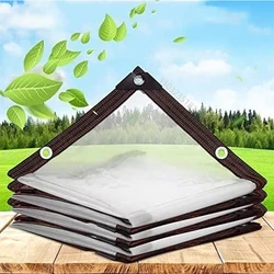 Thicken Transparent Waterproof Tarpaulin Garden Rainproof Clear Poly Tarp Plant Cover Insulation Shed Cloth with Grommets