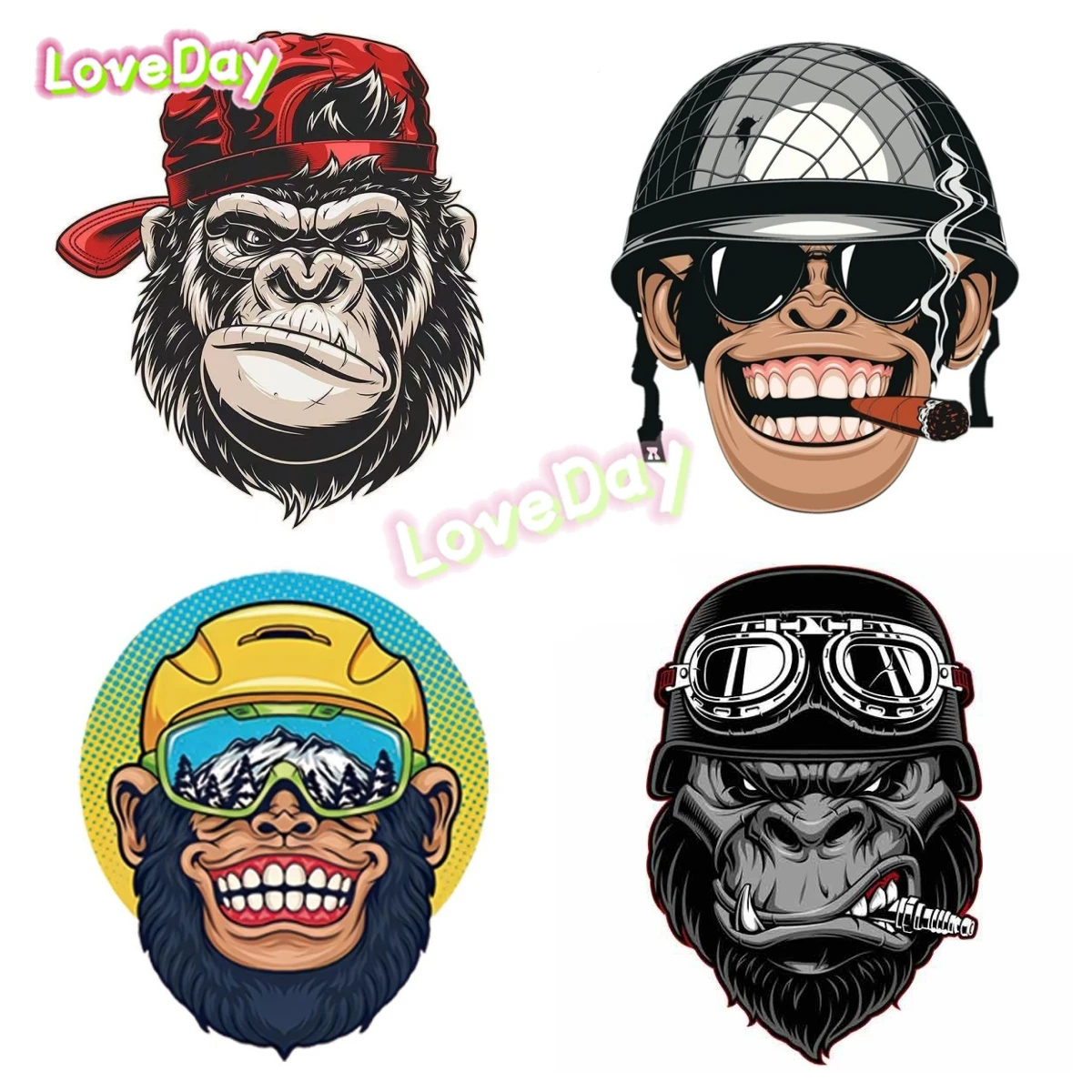 Funny Gorillas Monkey Soldier Car Sticker Auto Cartoon Decal Motorcycle Helmet Sunscreen Vinyl Jdms Bumper Trunk Truck Graphics