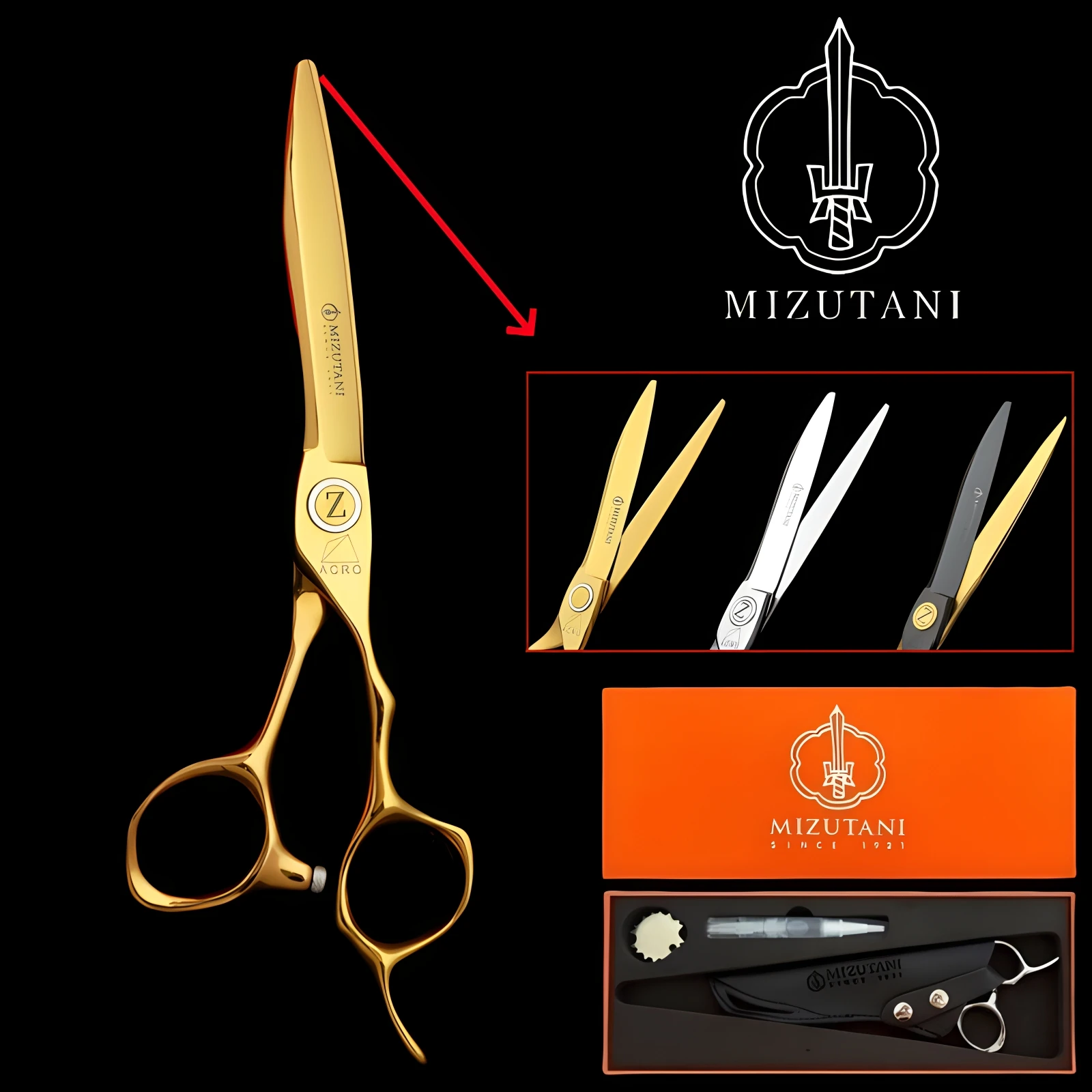 

New MIZUTANI barber Scissors 6.0 Inch scissors 440C material,professional hairdressing scissors, High end salon Hair scissors