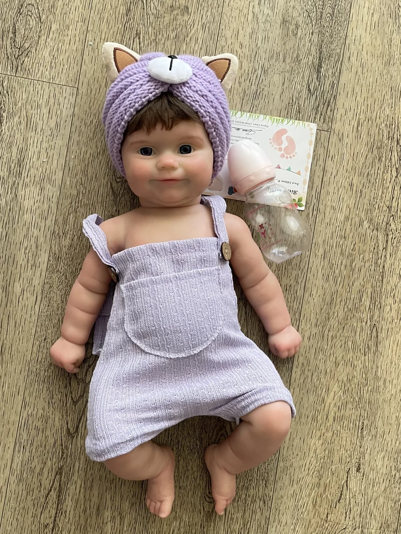 Nouveau bébé fille de bébé reborn en silicone souple de 18 pouces, poupée de nouveau-né mignonne artisanale transplantée de cheveux qui peut être baigne