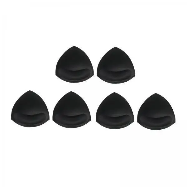 6x3 Paar dreieckige BH-Einlagen, Polster, BH-Cups, Einlagen für Bikini-Oberteil, Schwarz