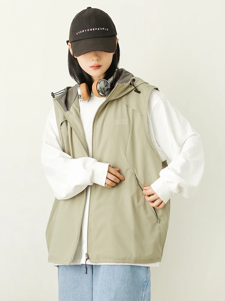 

Свободный жилет с капюшоном и капюшоном, уличная спецодежда, функциональный Sle Street Faion, полиэстер, одинаковый тройник для пары