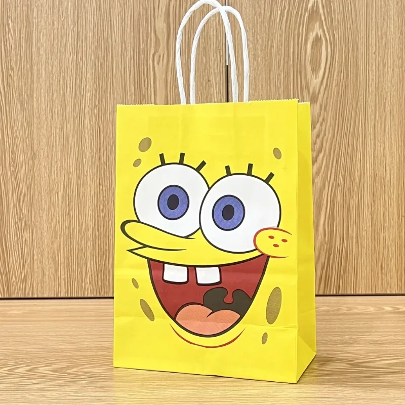 SpongeBob SquarePants Gift Bag Anime Birthday Party Candy Bags Cartoon Paper Bag Cute Packaging Bags Children Festive Gifts Hot