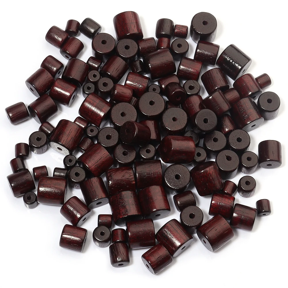 20/50pcs Natural Cylindrical Wood Beads Bucket Shape Loose Beads For Jewelry Making DIY Buddhist Bracelet Accessories6/8/10/12mm