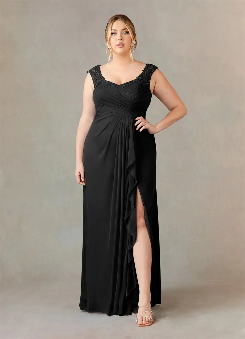 2025 فستان أم العروس زفاف دانتيل مطوي بدون أكمام كشكش فستان الأم ثوب مسائي رسمي للنساء مخصص