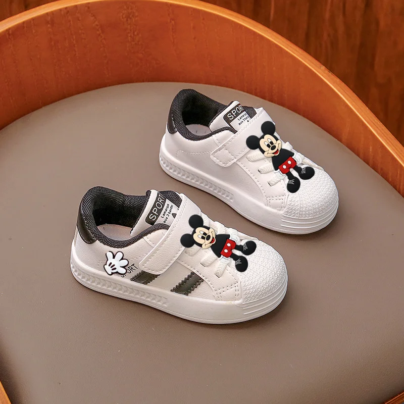

Disney Mickey Mouse New Kids cartoon Sneakers minnie Girls Casual Shoes Shell Toe Shoes Baby Toddler Shoes Boys first walkers