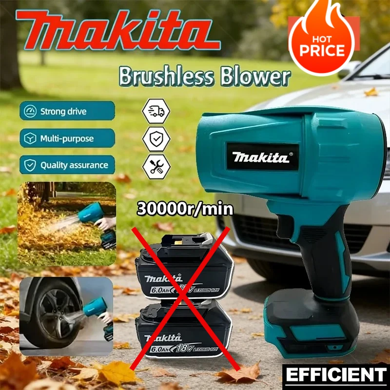 

Воздуходувка Makita Violent Blower Turbo Jet Fan, электрическая, с регулировкой скорости, перезаряжаемая, с подсветкой, для чистки автомобиля, 18В 20В
