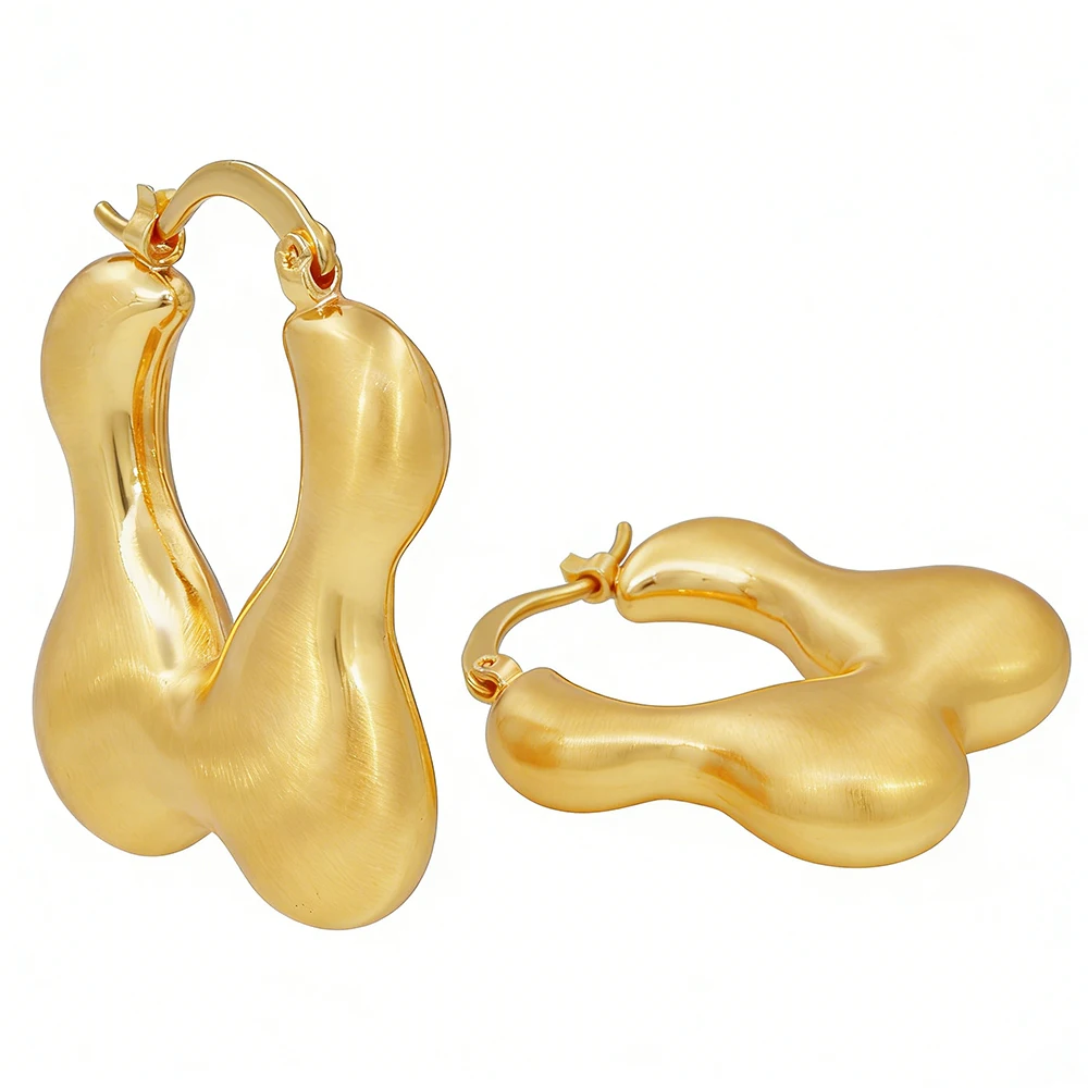 

YTJX Minimalist Geometric Irregular Women's Earrings Anti Allergy Retro 18K Gold Plated Popular Jewelry for Daily Wear, Premiu