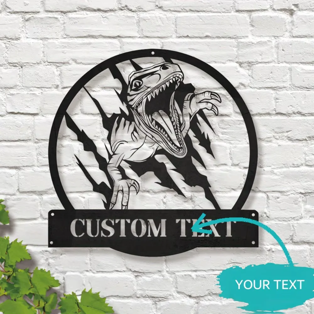 

Trendy Custom Metal Wall Art. Velociraptor Claw, Retro - Style, Personalized for Room.