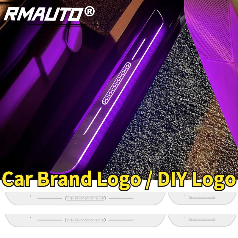 

RMAUTO LED Car Door Light Projector Lamp 7 Color Dynamic LED Welcome Pedal Door Scuff Plate Pedal Sill Pathway Light For Toyota