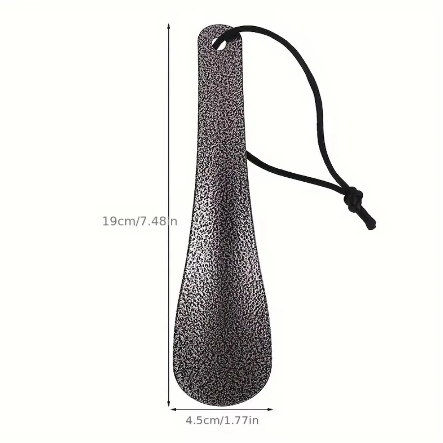 1Pc Stainless Steel Shoe Horn with Textured Grip, Portable Shoe Helper for Seniors, Home Travel Essential