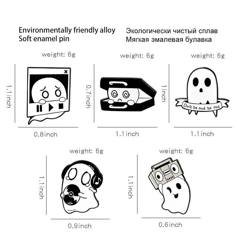 شبح والقط بروش لحقيبة الظهر ، شبح القبر بروش ، هالوين الملابس والاكسسوارات ، دبابيس التلبيب ، شارات #5