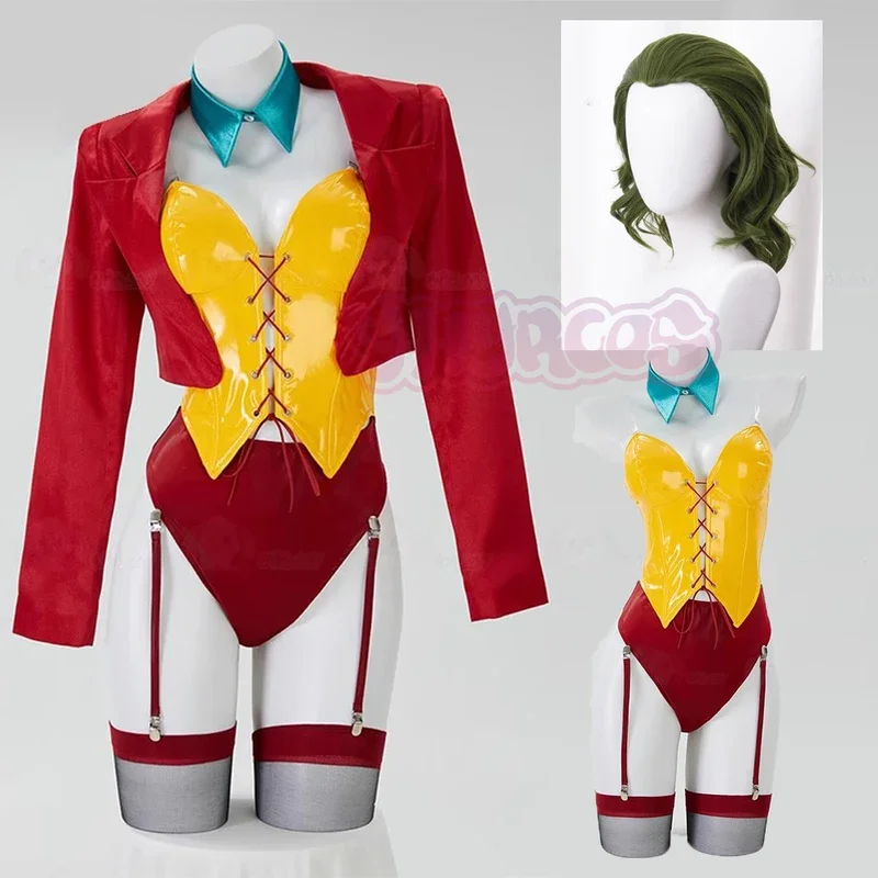 

FC67PCS Sexy Clown Jieke Cosplay Costume Wig Fan Art Sexy Halloween Cosplay Costumes Prop Accessorie Horror PU Costume Wig@FC8！